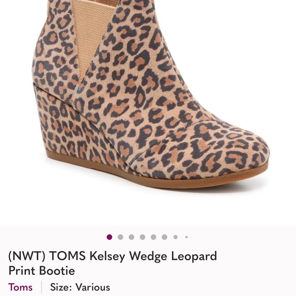 TOMS Leopard Pattern Wedge Bootie